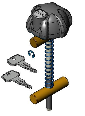 LOCKING KNOB WITH KEYS AND CORE, PRORACK – Yakima